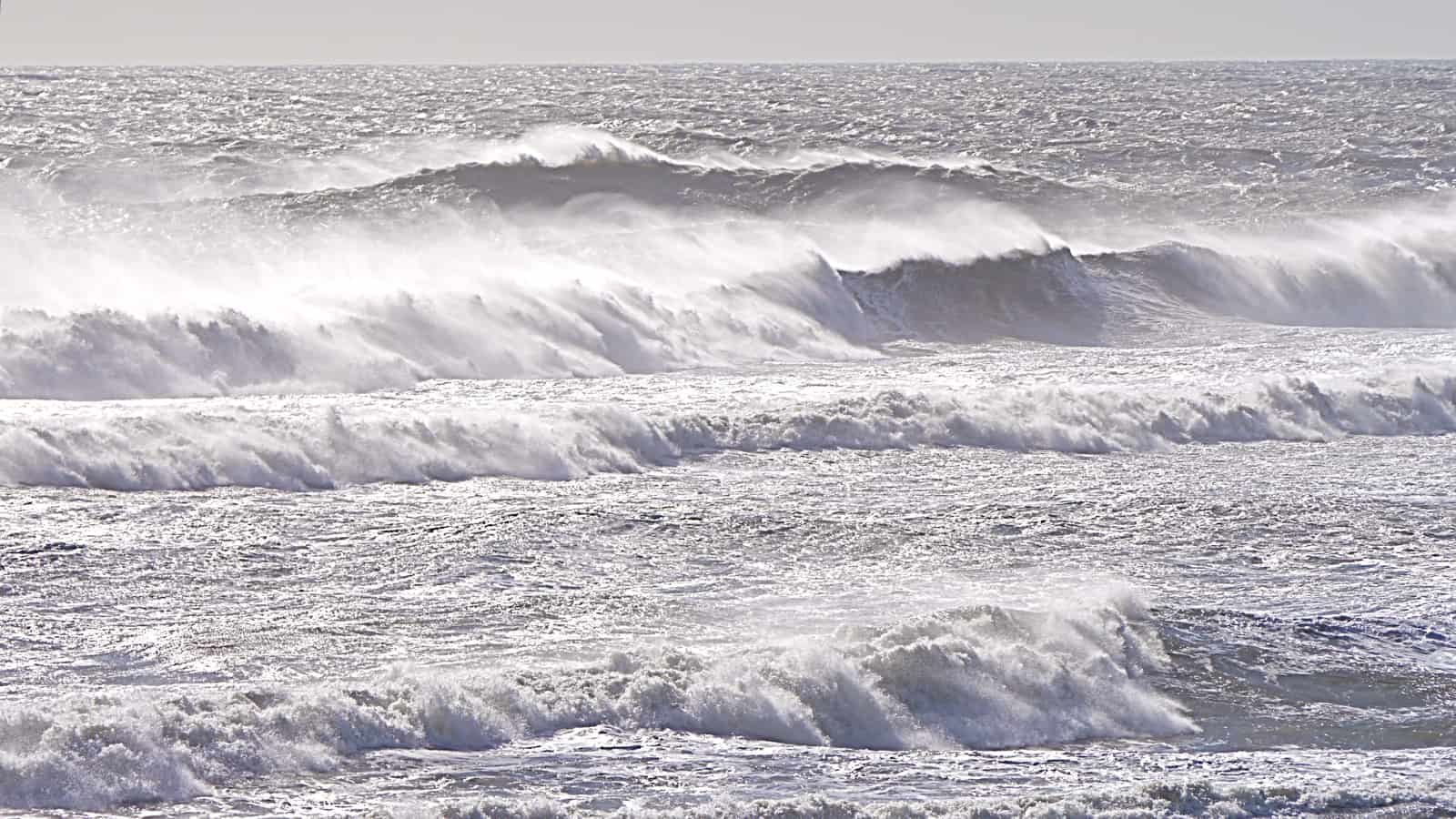 Storm surf in front of Shadmoor Park, Montauk NY
